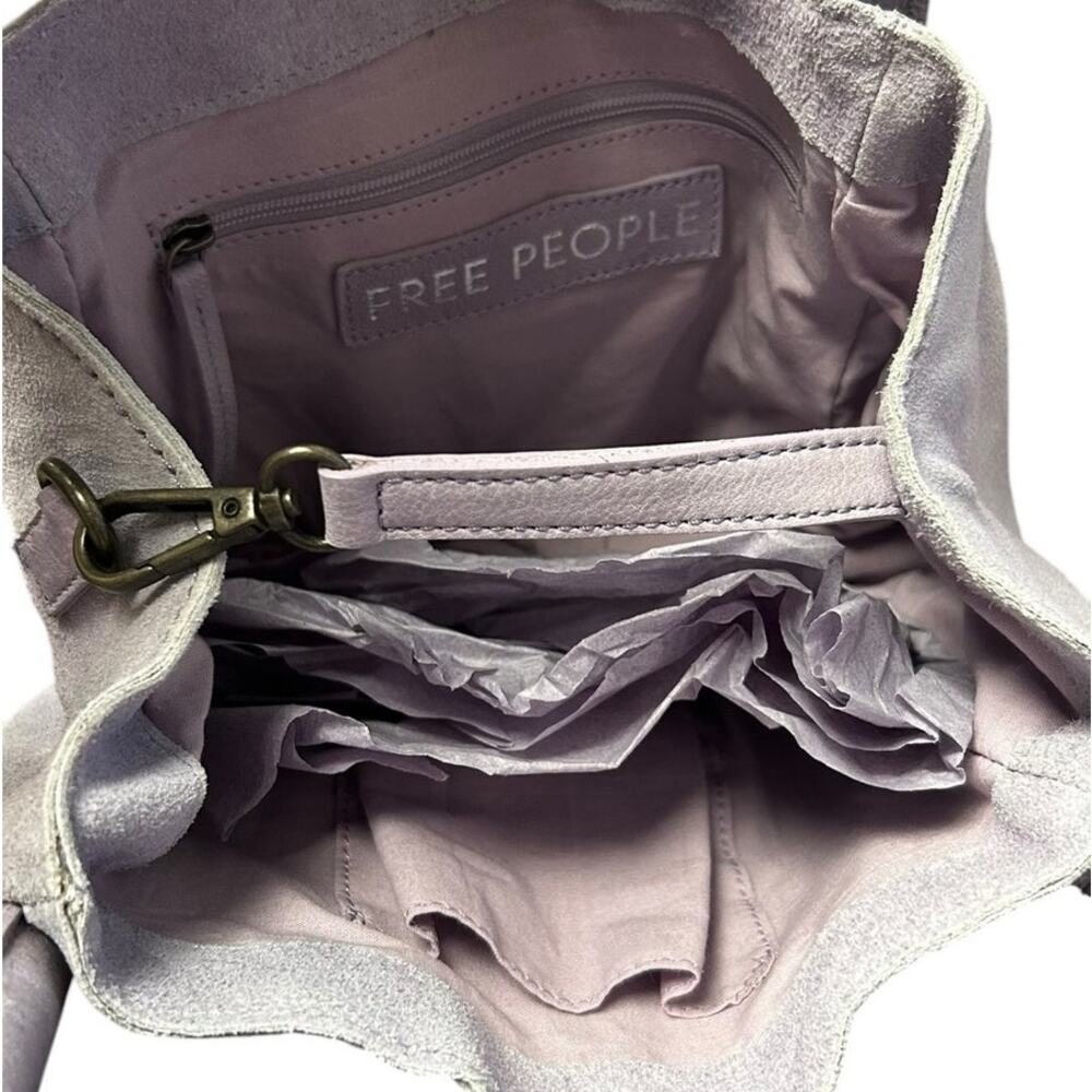 NWT Free People Barlow Suede Bucket Bag Fields of Lilac Purple Boho Casual - Picture 9 of 11